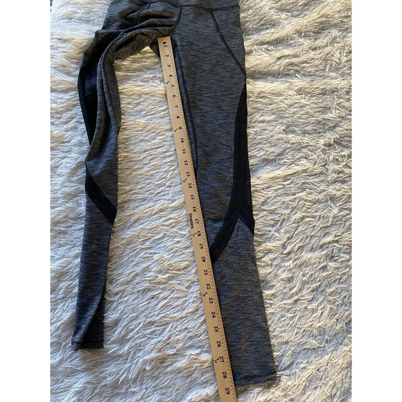 Athleta High Rise Plie Mesh Insert Tight Heather Grey black Size XXS Dance Barre - Picture 10 of 12